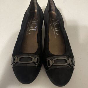 AGL Attilio Giusti Leombruni Ballet Flat Shoes Black/Nero Women’s Sz 6.5